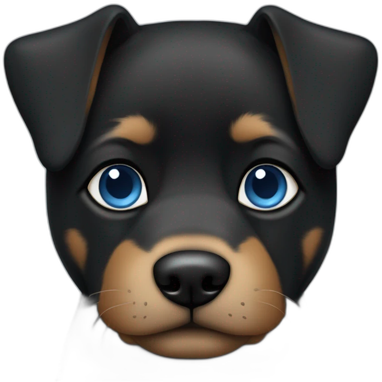 Perro negro y ojos azules  emoji