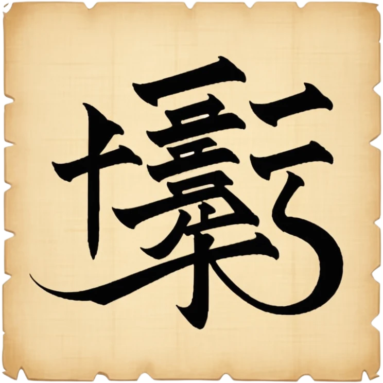 chinese Calligraphy on a papyrus emoji