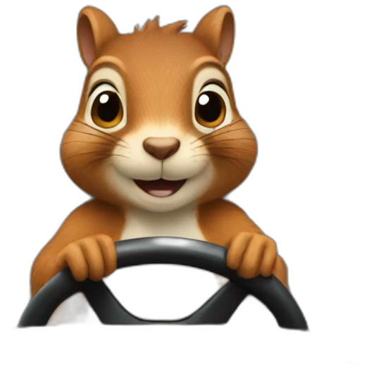 Squirrel driving a car emoji