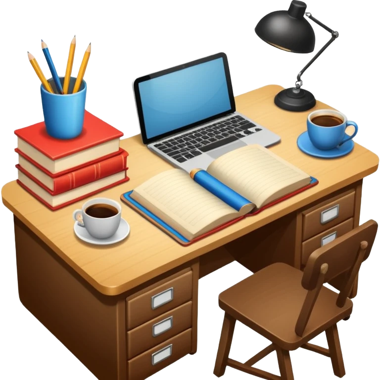 school teacher's desk emoji