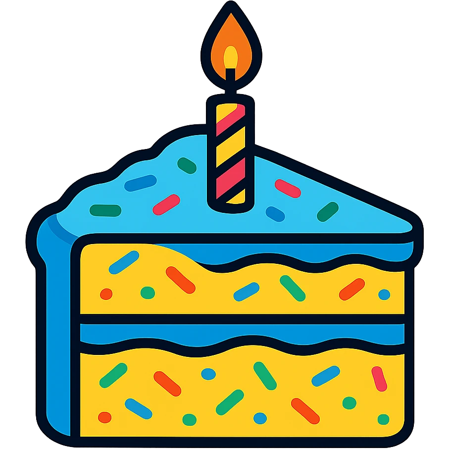 slice of funfetti birthday cake emoji