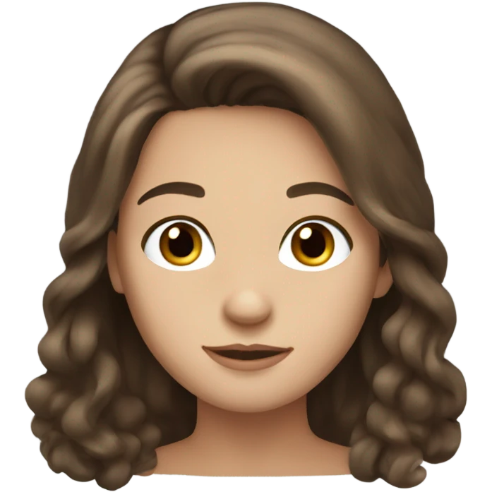 Brown hair, Long hair, brown eyes, freckles, white  emoji
