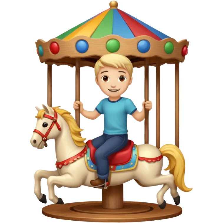 boy spinning inside of a carousel emoji