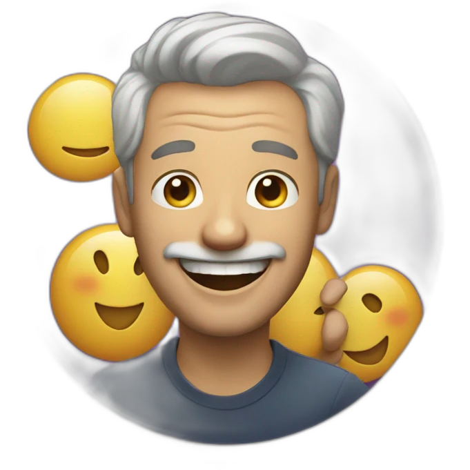 Man controlling Laughter emoji