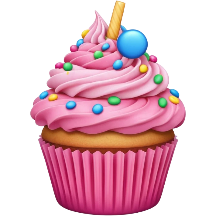 Cupcake with pink icing emoji