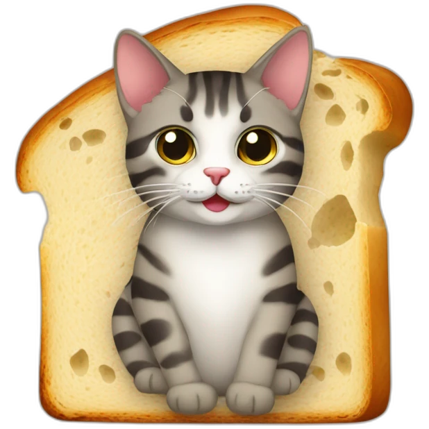 Katze mit kopf im  brot emoji