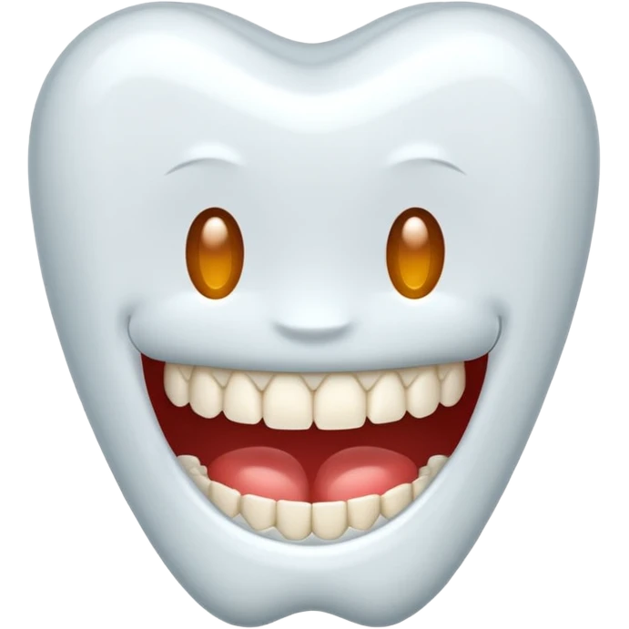 tooth with a retainer, fun emoji style emoji