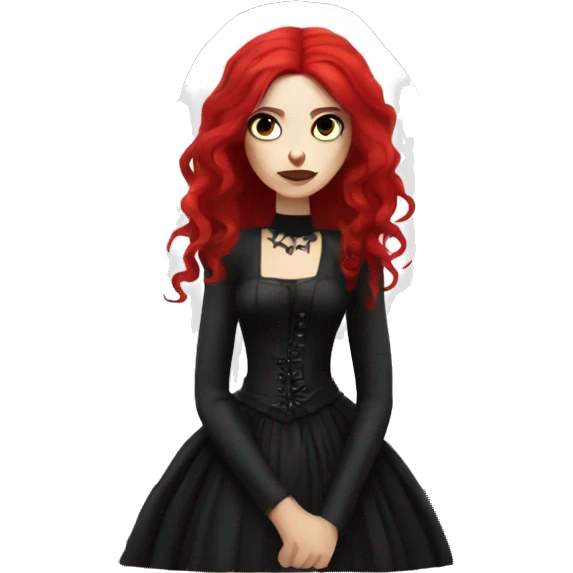 Goth lady with red hair emoji