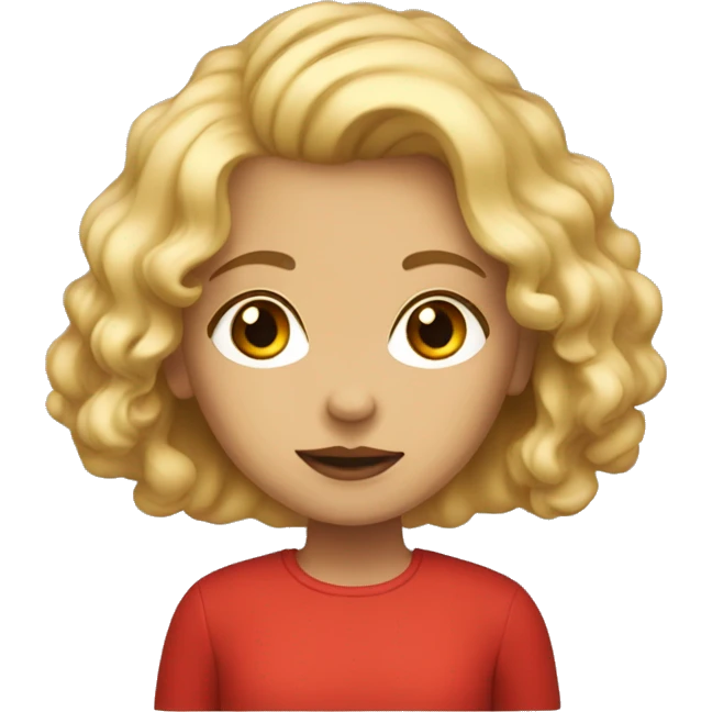 Girl her hair red, her lips red, light skin, red clothe emoji