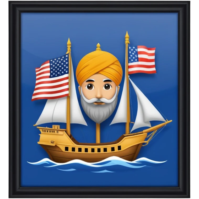Khalistan and American flagship  emoji