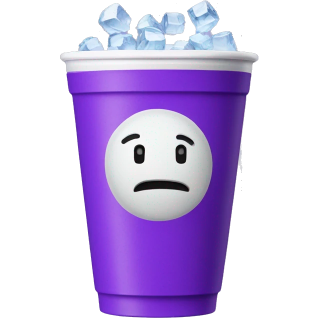 Styrofoam cup with purple liquid and small ice cubes emoji
