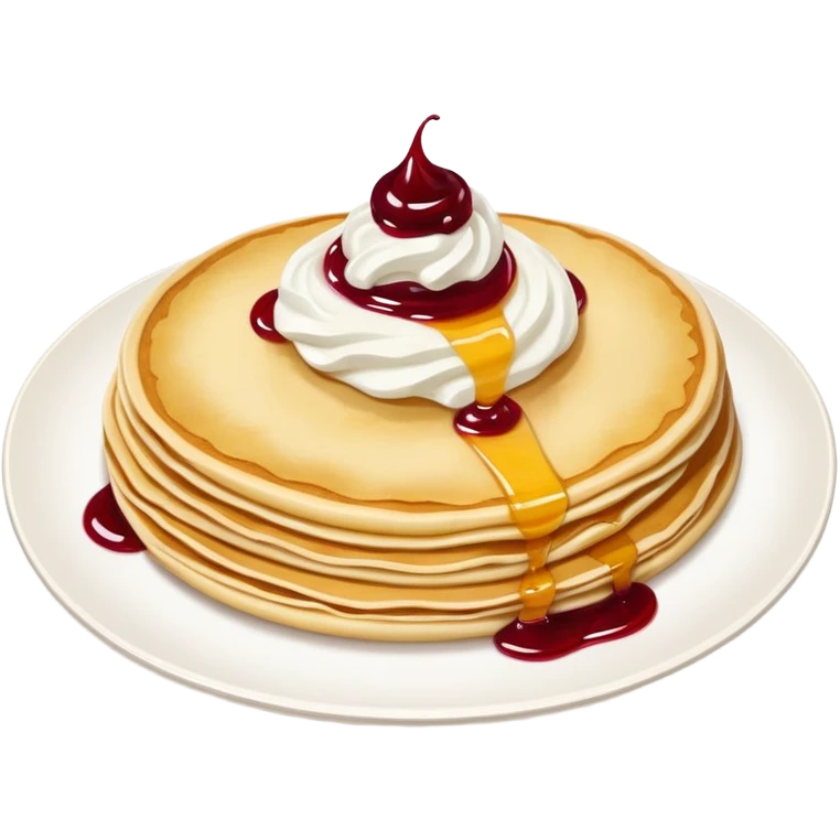 scandinavian round crepes with jam and sour cream emoji