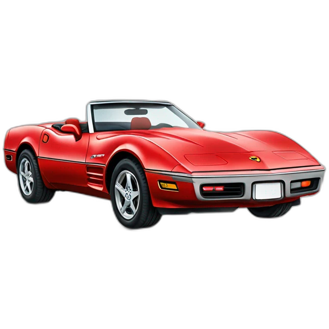 1989 red corvette convertible  emoji