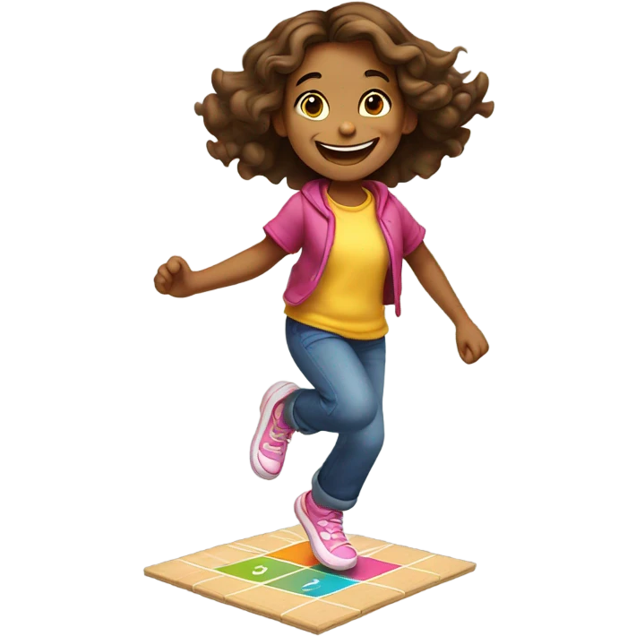 a girl playinghopscotch emoji