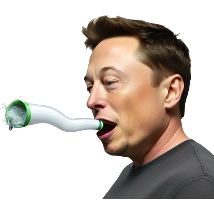 Elon musk hitting a bong emoji