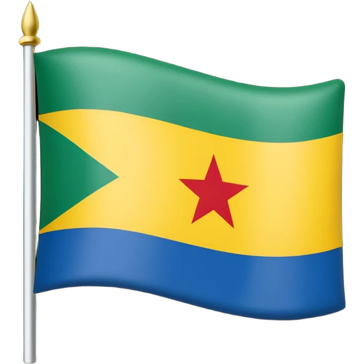 🇬🇦 flag up site and down site red colour centre middle white colour and for star red colour emoji