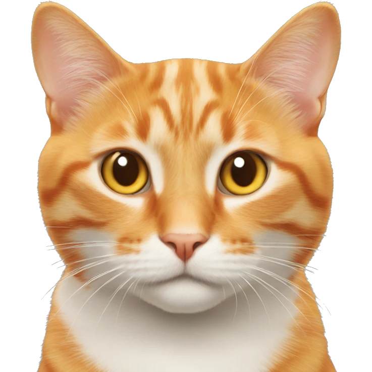 Orange cat all orange face white chest emoji