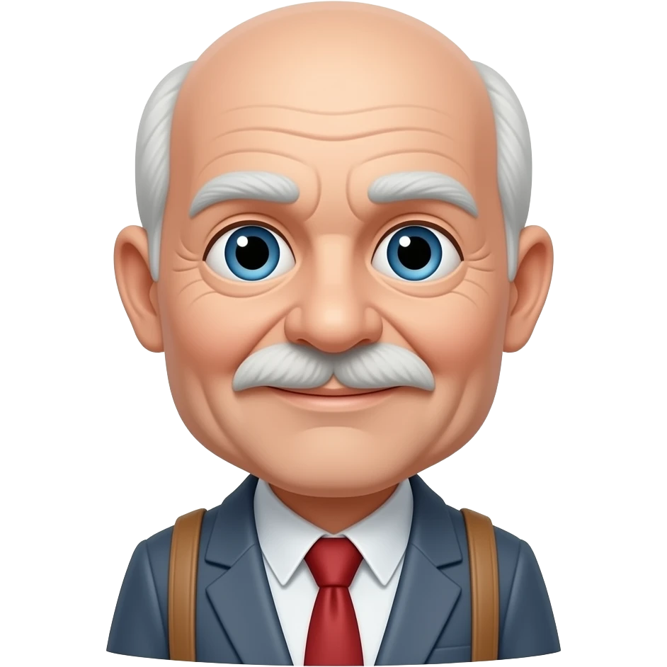 old bald man with shopping bag emoji