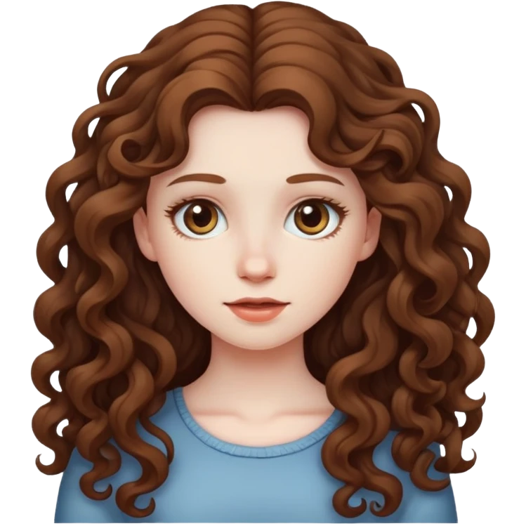 Girl with long curly hair emoji