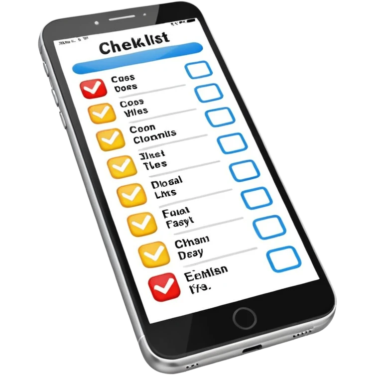 phone with a checklist emoji