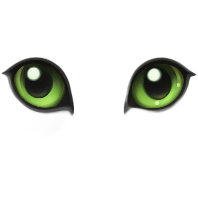 Black cat with green eyes and white nose bridge and chin. emoji