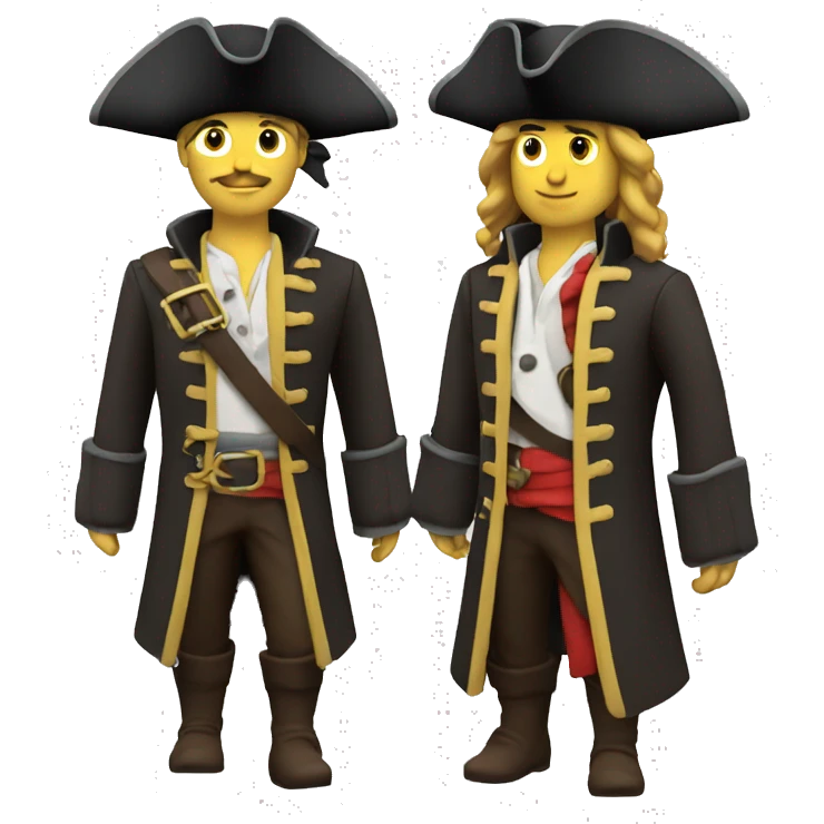 3d model pirate and engineer emoji