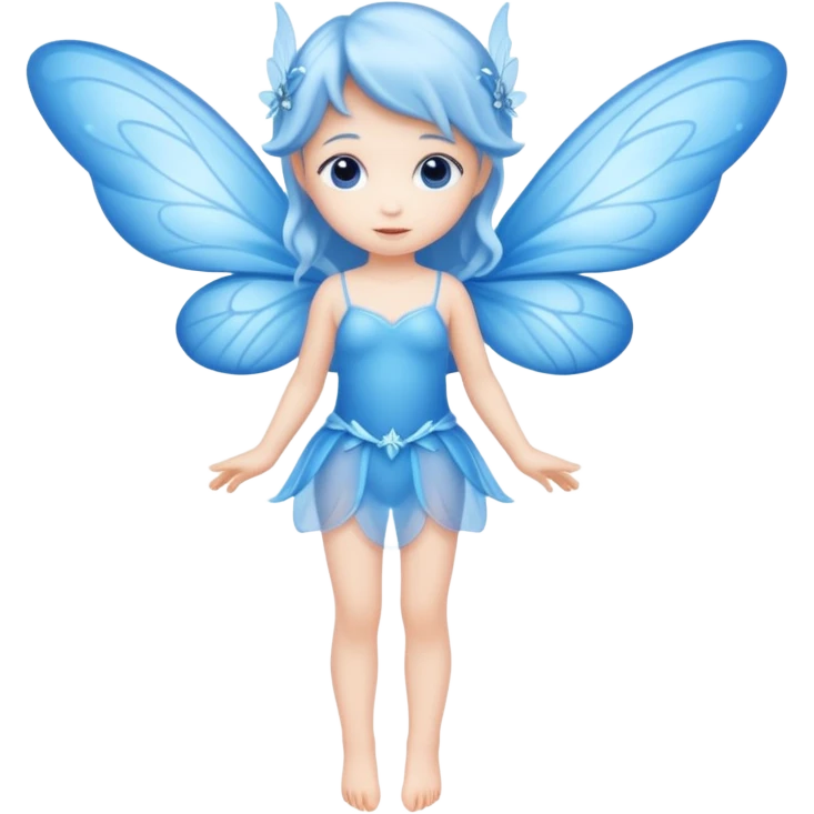full body of little blue fairy emoji