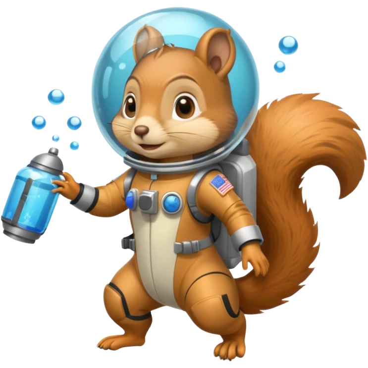 Sandy The Squirrel Wearing Her Signature Space Suit Under Water  emoji