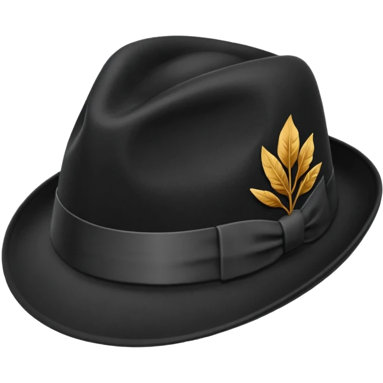 fedora, isolated, transparent background, black emoji