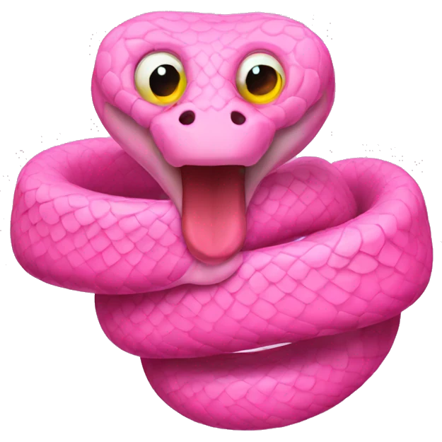 Pink snake with anxiety  emoji