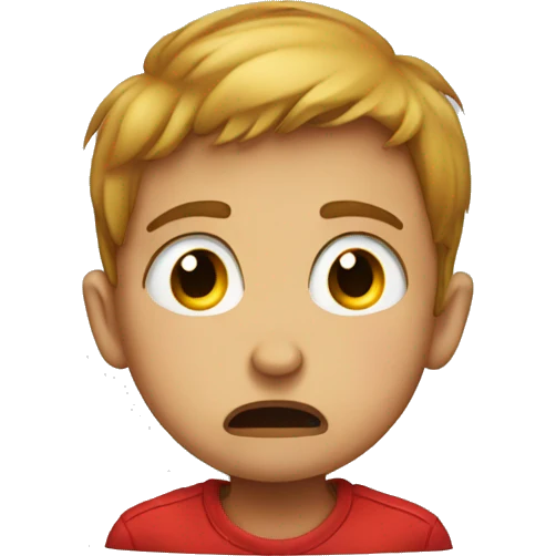 kid crying because he got rejected his eyes red emoji