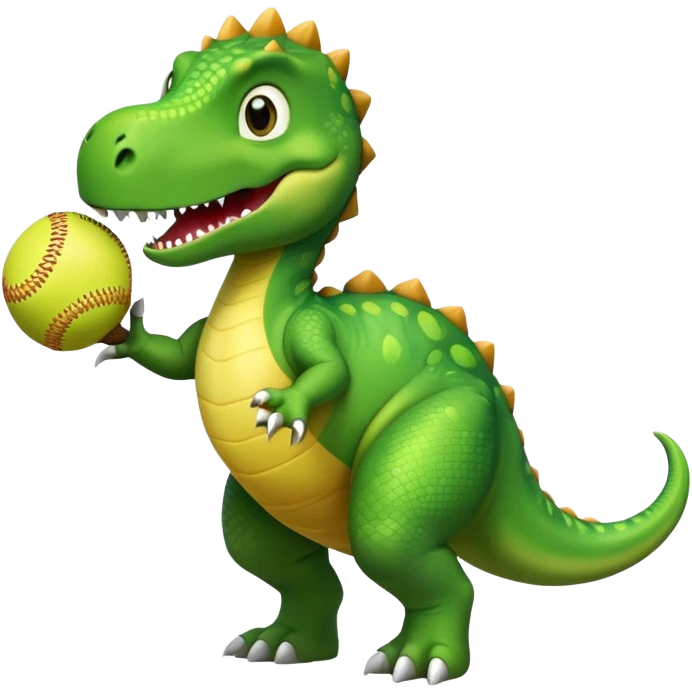 dinosaur playing softball emoji