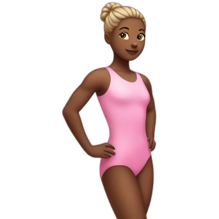 gymastic girl with pink leotard emoji