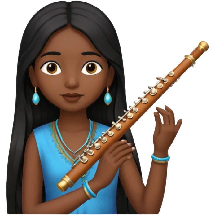 Indian Girl With Flute emoji