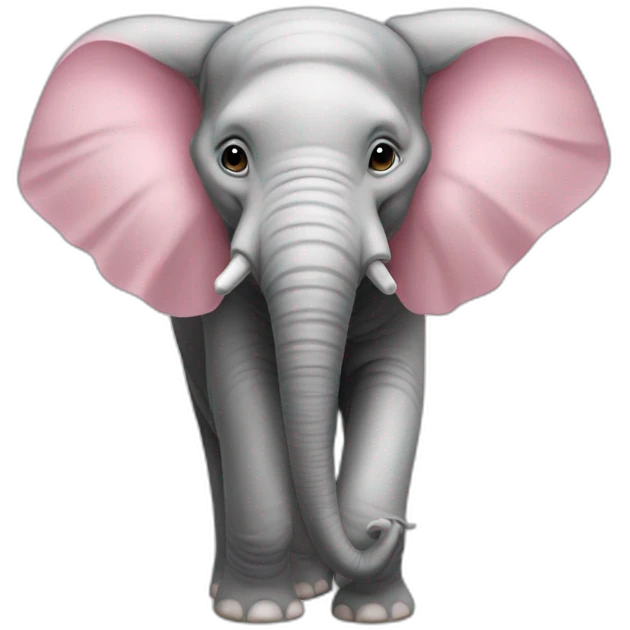 Éléphant rose emoji