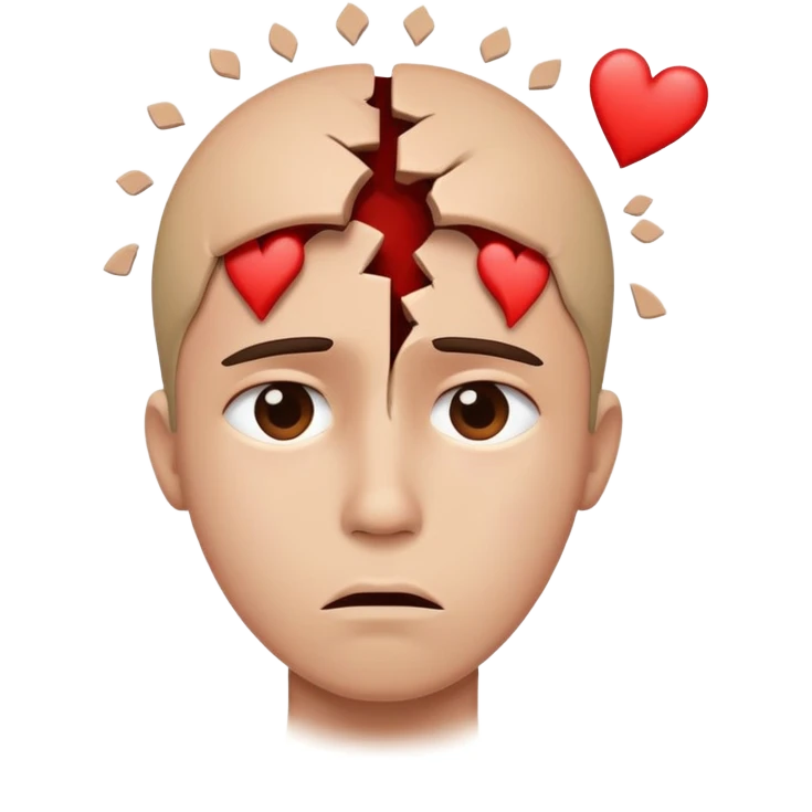 broken heart above a person's head, showing stress or sadness emoji