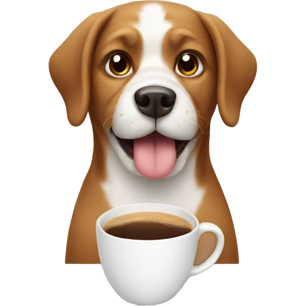 dog with coffee emoji