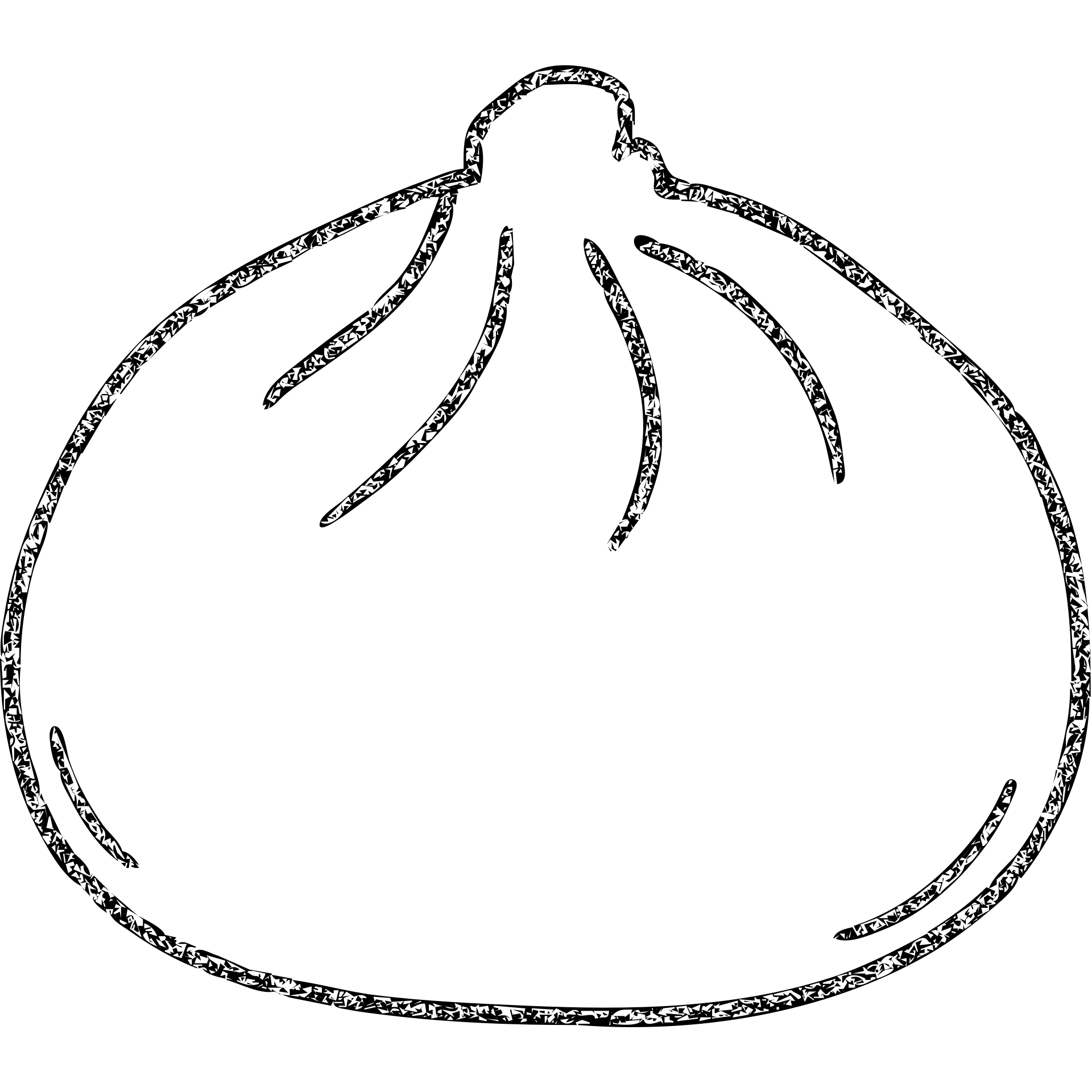 minimalist hand-drawn outline of a banh bao, no fill, slightly irregular lines emoji