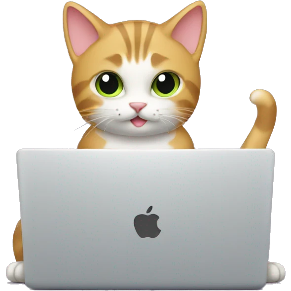 cat programming on a laptop emoji