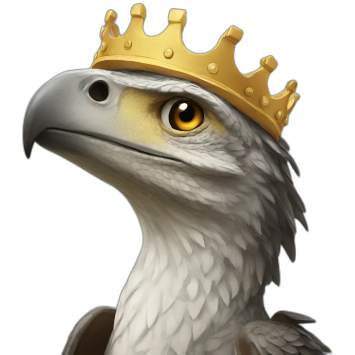 raptor with a crown emoji