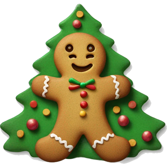 Gingerbread men on Christmas tree shaped plate emoji