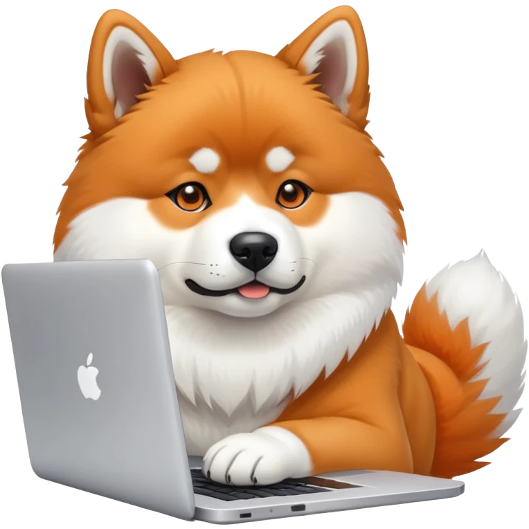 Akita inu with laptop emoji
