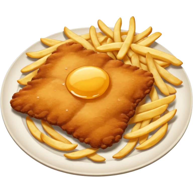 Schnitzel and chips emoji