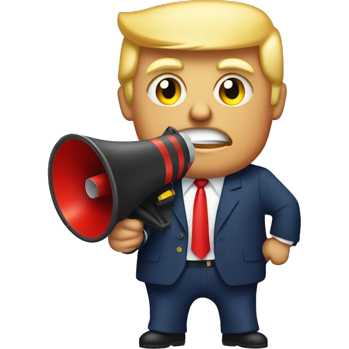 trump holds loudspeaker emoji