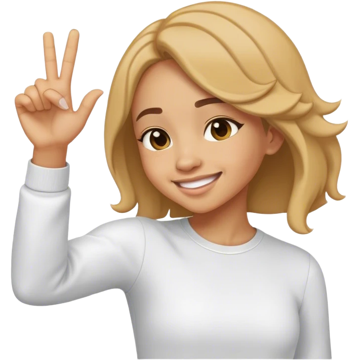 light skin girl hitting the dab emoji