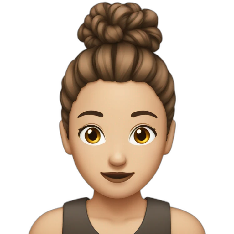 Hair bun brown hair  emoji