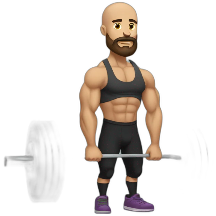 Deadlift bald beard emoji