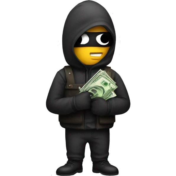 A robber with a money bag emoji