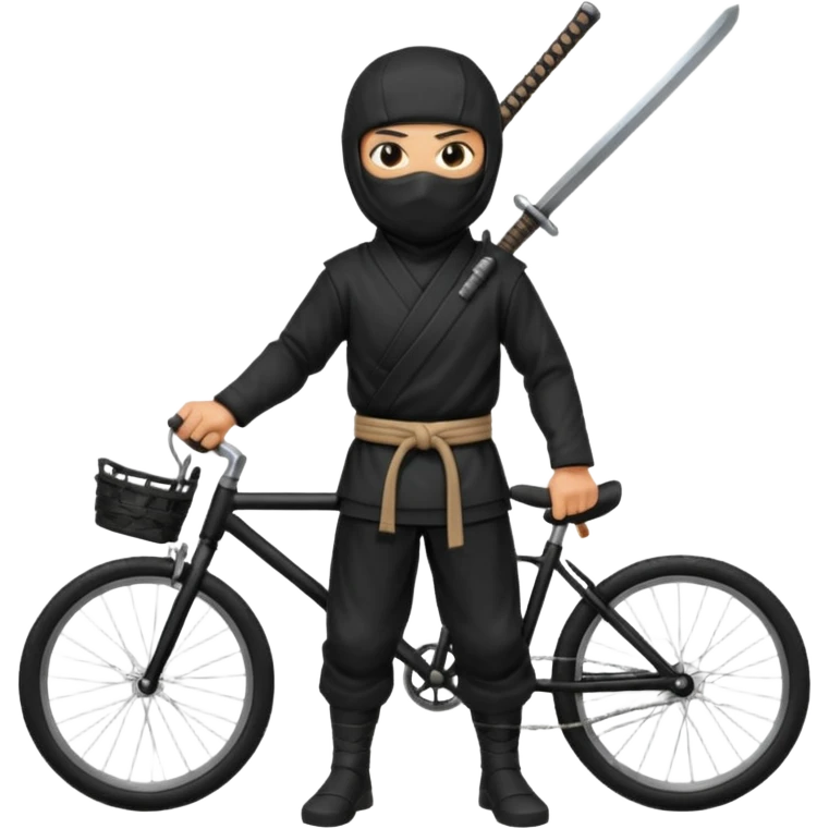 NInja standing with bicycle emoji