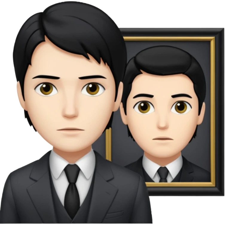Dorian Gray looks at his portrait emoji